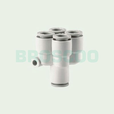 KQ2UD Reducing diameter four-tube Y-shaped connecting pipe