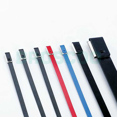 Plastic sprayed stainless steel tie